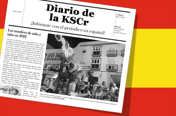 Zeitung mit spanischer Flagge